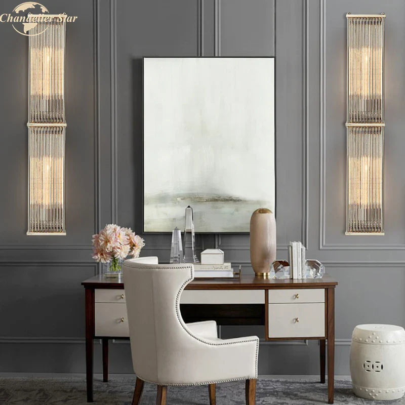 Afralia™ Crystal Wall Sconce Light Retro Vintage Wall Lamp Indoor LED Lighting