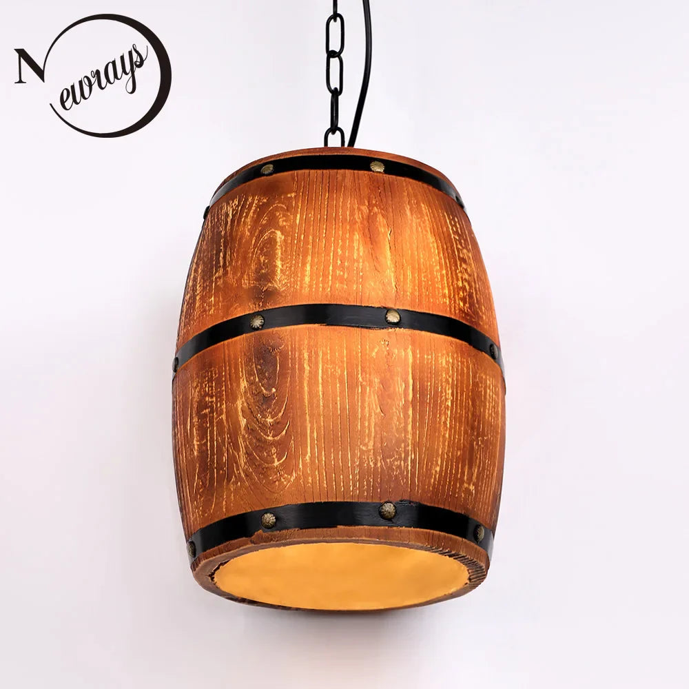 Afralia™ Resin Barrel Pendant Lamp for Home, Restaurant, Bar and Cafe Decor