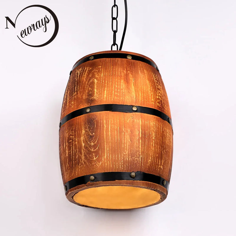 Afralia™ Resin Barrel Pendant Lamp for Home, Restaurant, Bar and Cafe Decor