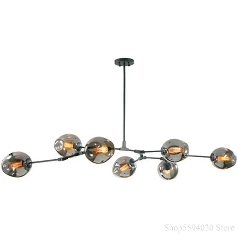 Afralia™ Glass Black/Gold Pendant LED Lights for Living Room Bedroom - Luminaire Suspendu