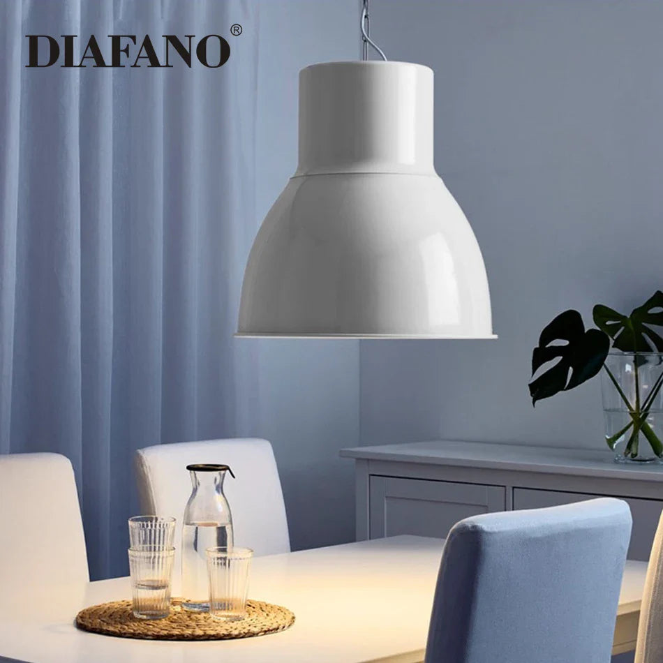 Afralia™ Retro Metal Round Led Pendant Light Fixture for Cafe Bar Restaurant Home Decor