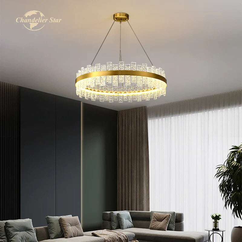 Afralia™ LED Round Glass Chandelier: Modern Nordic Stainless Steel Pendant Light for Bedroom & Living Room