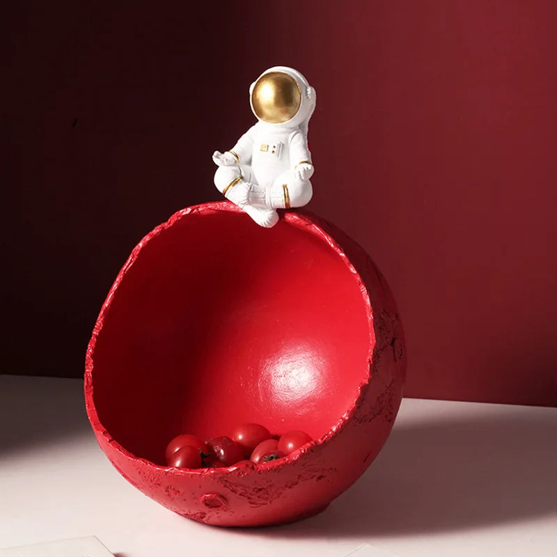 Afralia™ Spaceman Sitting Moon Model Key Storage Box - 4 Colors