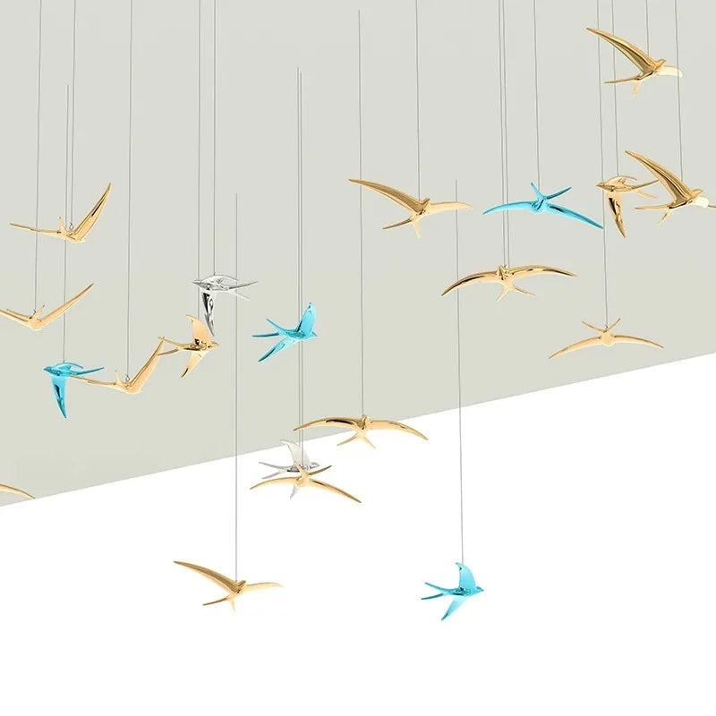 Afralia™ Swallow Golden Resin Bird Wall Hanging for Background Decoration