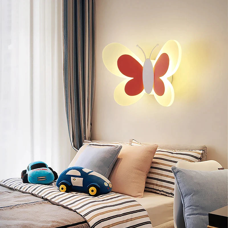 Afralia™ Butterfly Wall Lamp: Charming LED Light for Kids' Bedroom and Nursery