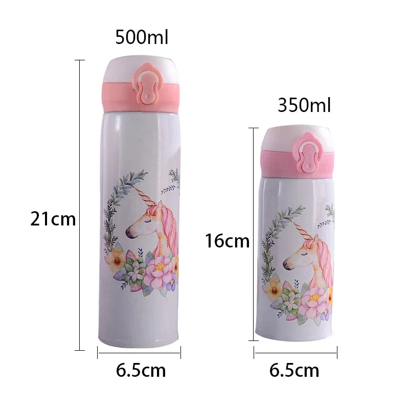 Afralia™ Unicorn Vacuum Flask: Bouncing Lid, Stainless Steel, Thermal Insulation Water Bottle