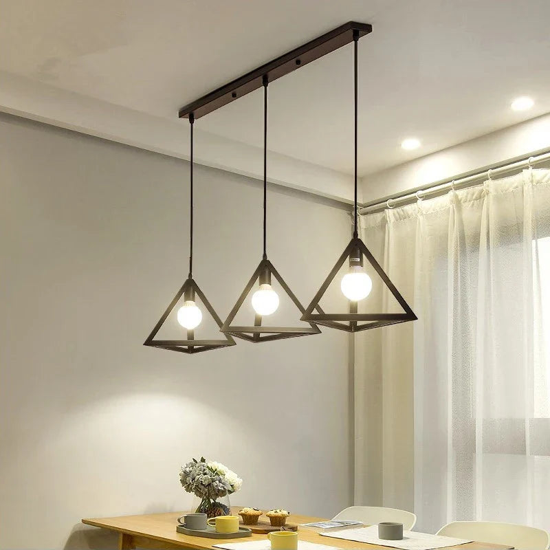 Afralia™ Retro Loft Black Chandelier Pendant Lamp for Dining Room Bedroom Restaurant