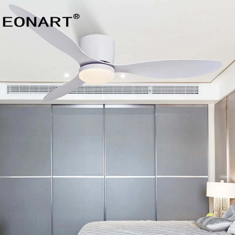 Afralia™ 52" Black DC Ceiling Fan with LED Light and Remote Control