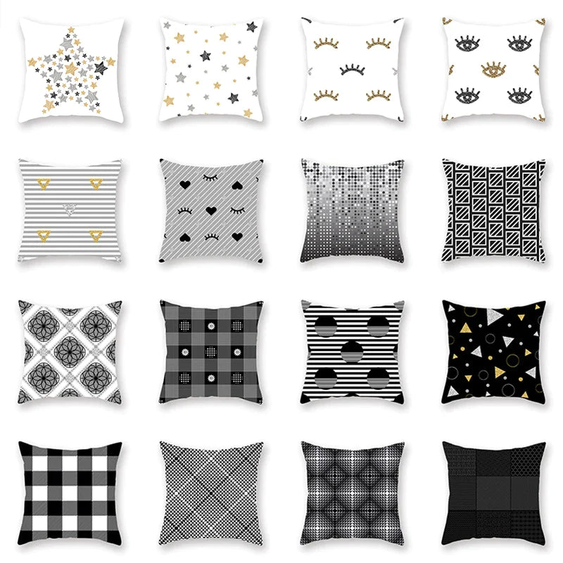 Afralia™ Geometric Star Stripe Print Pillowcase - Wholesale, 45x45cm