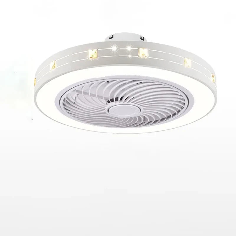 Afralia™ White Iron Acrylic LED Ceiling Fan Light Dimmable Remote Control