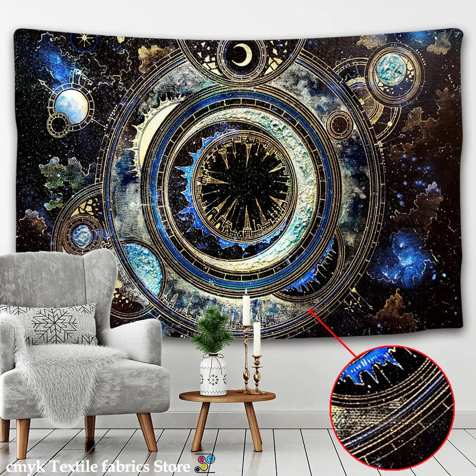 Afralia™ Psychedelic Galaxy Tapestry for Hippie Home Decor and Yoga - Science Fiction Pattern
