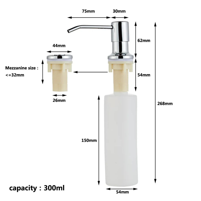 Afralia™ Stainless Steel Soap Dispenser 300ML Black/Gold/Chrome/Nickel