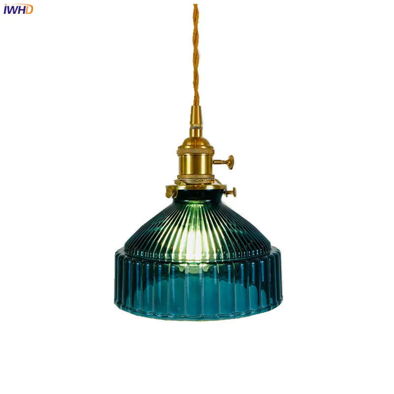 Afralia™ Glass Hanging Lamp with Switch: Modern Nordic Copper Pendant Light Fixtures