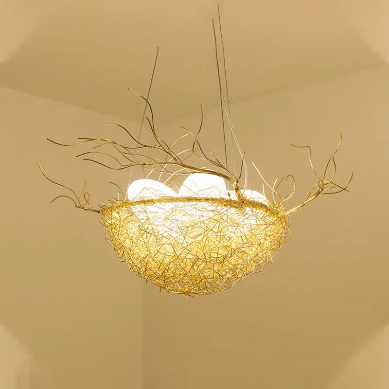 Afralia™ Bird's Nest LED Pendant Light for Dining Room, Cafe, Bar, Restaurant Decor