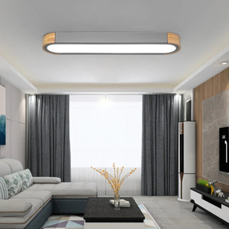 Afralia™ Wood LED Ceiling Lamp for Home Decor - Remote Control Panels for Living Room