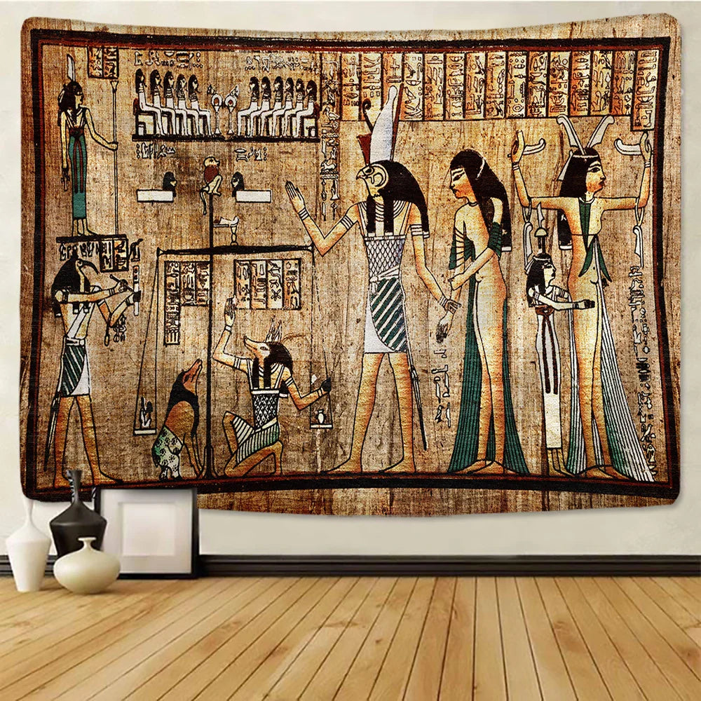 Afralia™ Egyptian Pharaoh Mural Tapestry: Hippie Style Wall Hanging Home Decor