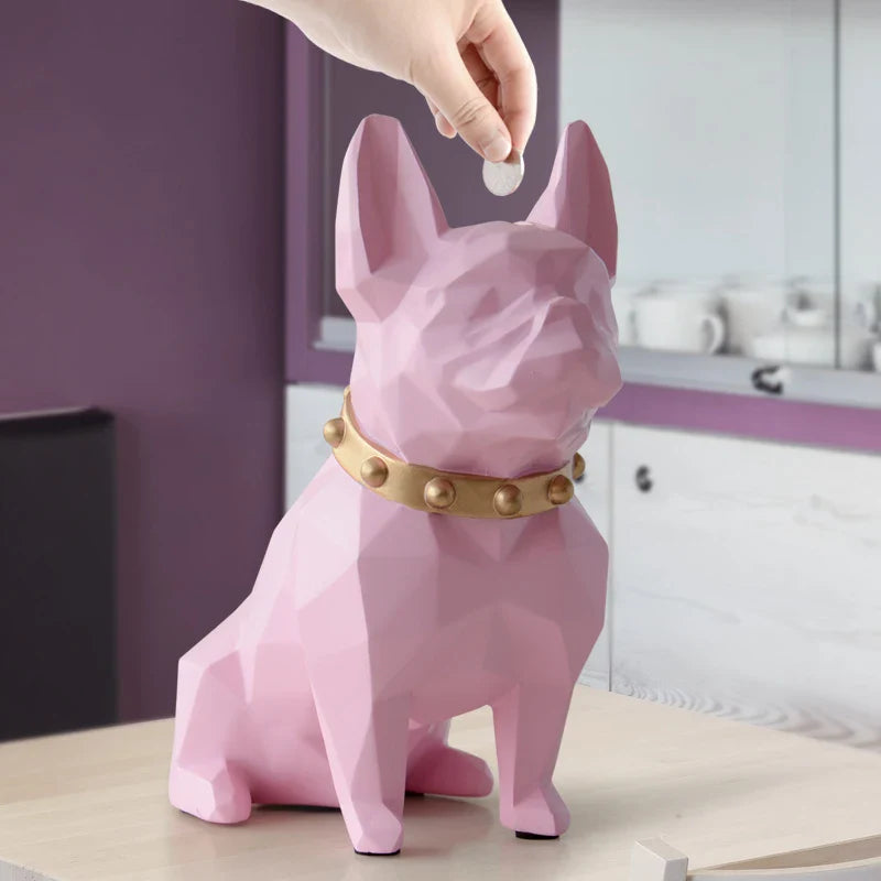 Afralia™ French Bulldog Coin Bank Figurine Piggy Bank Home Decor Child Gift Money Box