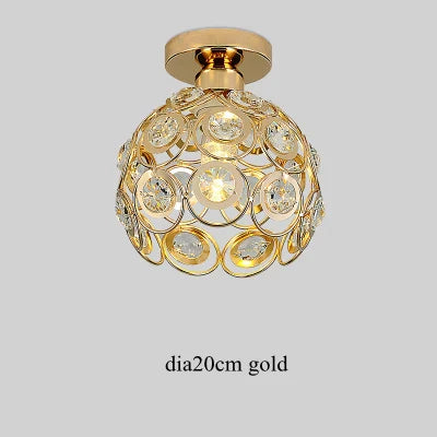 Afralia™ Crystal Flush Mount Chandelier for Hallway Foyer, Modern Hollow Carved Ceiling Light