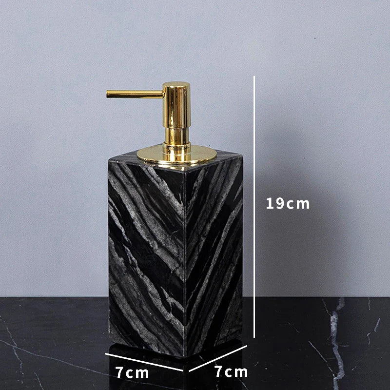 Afralia™ Ancient Wood Grain Marble Bathroom Set with Luxury Accessories