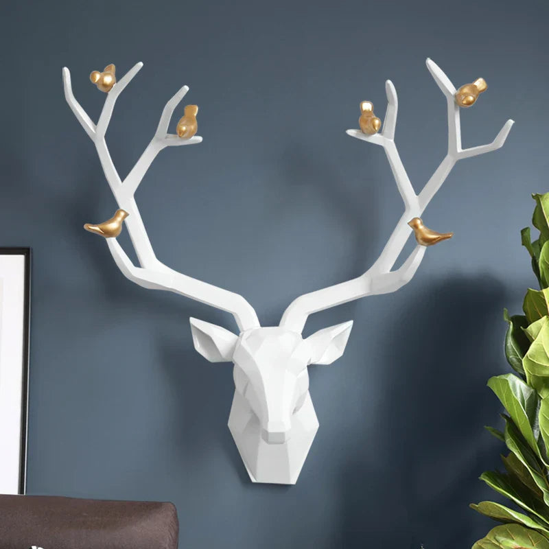 Afralia™ Deer Head Wall Decor Sculpture | Modern Abstract Animal Statue for Home Decor