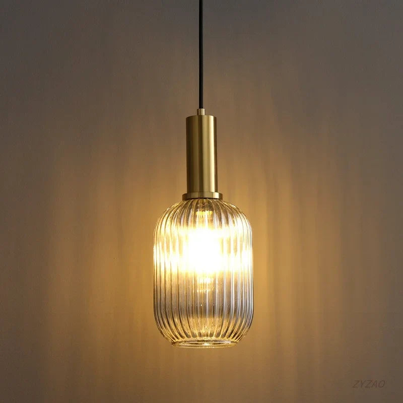 Afralia™ Glass Pendant Lights: Nordic Style Bedroom Kitchen Hanging Lamp