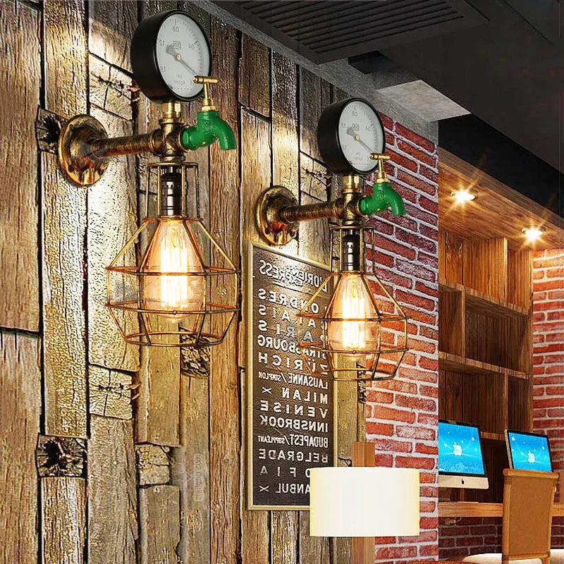 Afralia™ Industrial Retro Wall Light: Steam Punk Lighting Fixtures for Home Decor