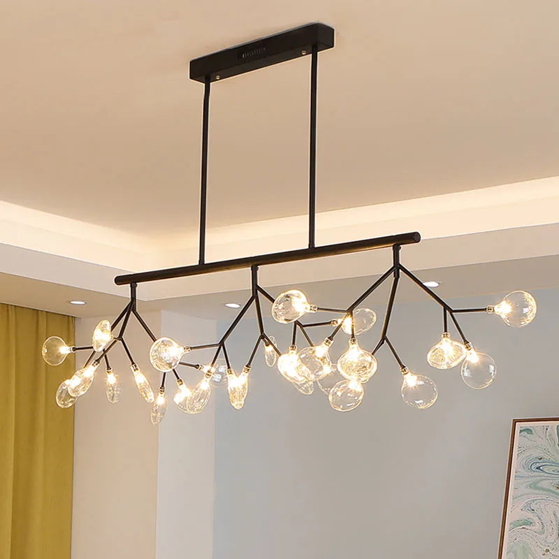 Afralia™ Linear Firefly Chandelier: Elegant Tree Branch Lighting for Home Decor