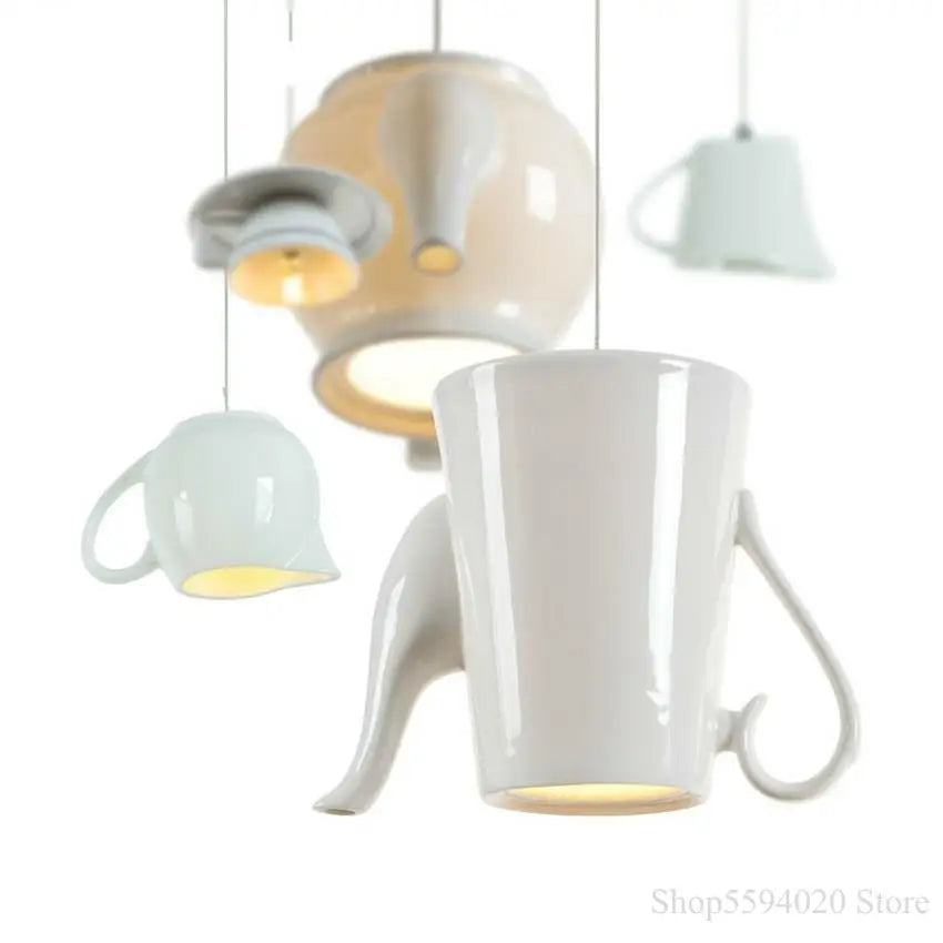 Afralia™ Nordic Ceramic LED Pendant Lights Modern Hanging Lamp for Dining Room and Kitchen
