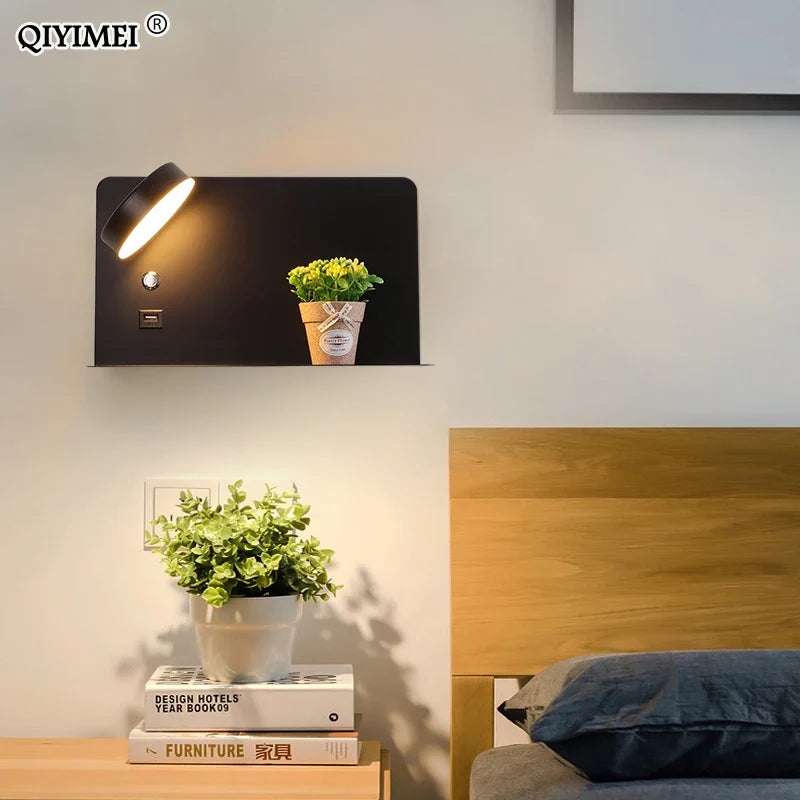 Afralia™ Flower Luminaire Wall Lights with USB Charging Interface - Bedroom LED Wandlamp