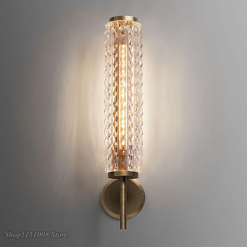 Afralia™ Crystal Copper Wall Sconce: Modern Luxury LED Lighting for Living Room, Bathroom, Mirror