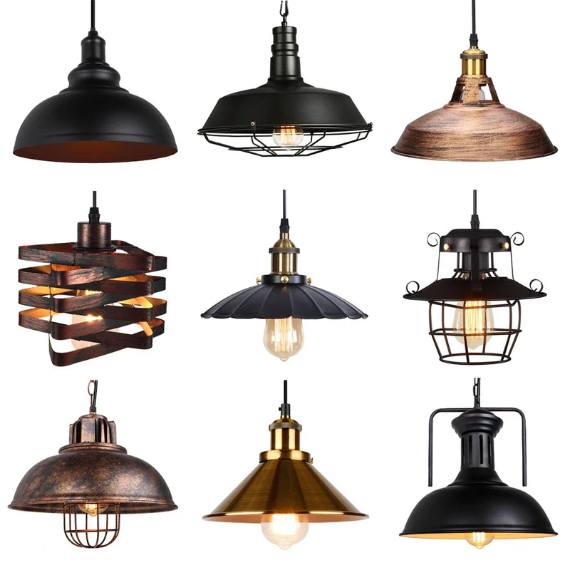 Afralia™ Vintage Loft Pendant Light Nordic Retro Industrial Hanging Lamp for Home Kitchen Decor