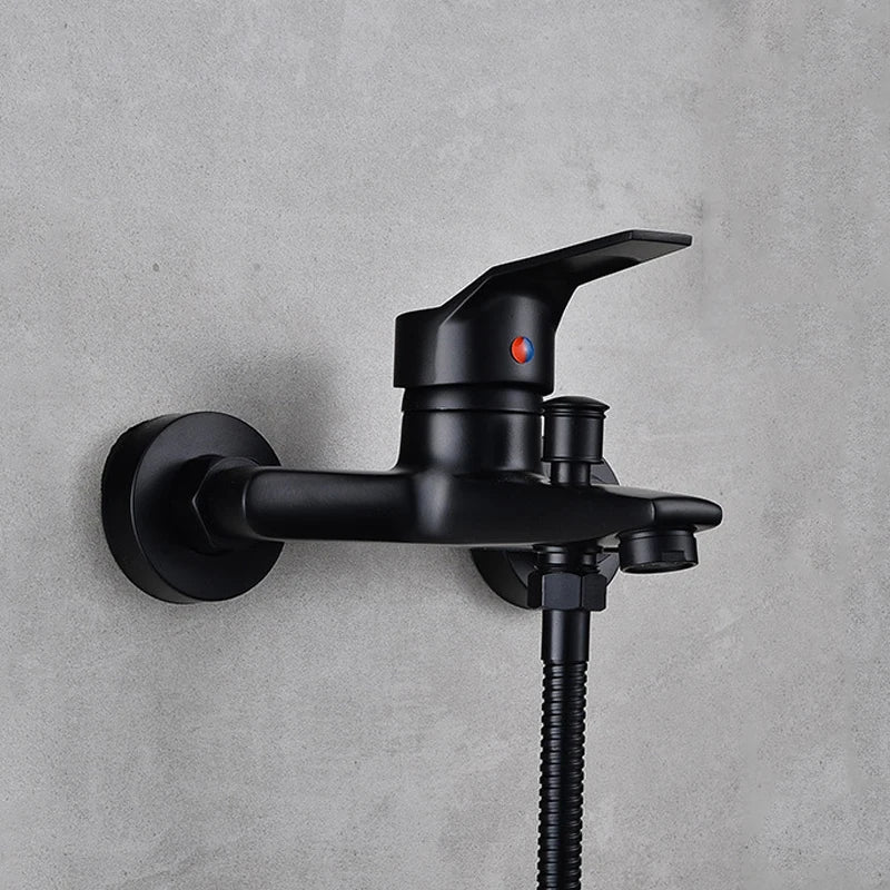 Afralia™ Rain Shower Set Mixer Tap with Hand Shower Wall Mount Bathtub Faucet