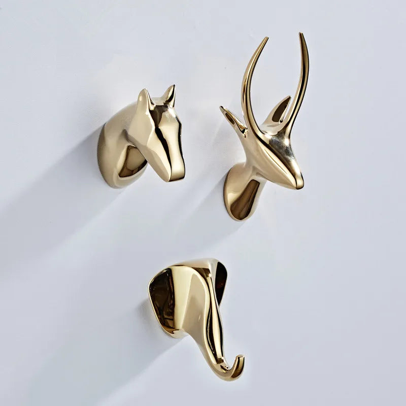 Afralia™ Brass Robe Hooks Towel Holder Wall Mount Coat Hat Bag Hanger
