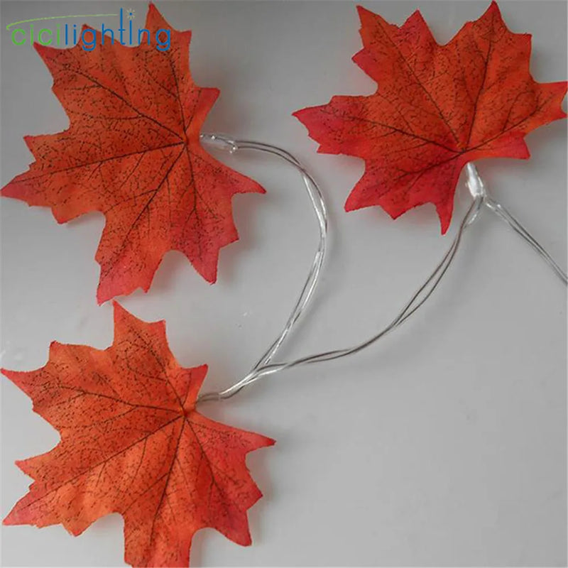 Afralia™ Maple Leaf LED String Lights: Festive Holiday Lighting for Christmas, Wedding, Party