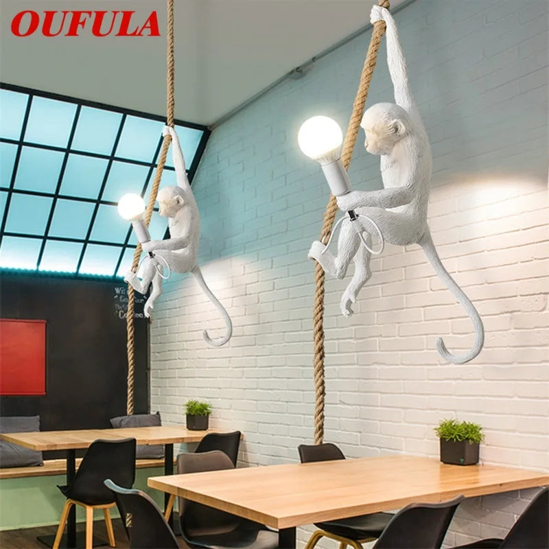 Afralia™ Monkey Shape Pendant Lights for Home Dinning Room