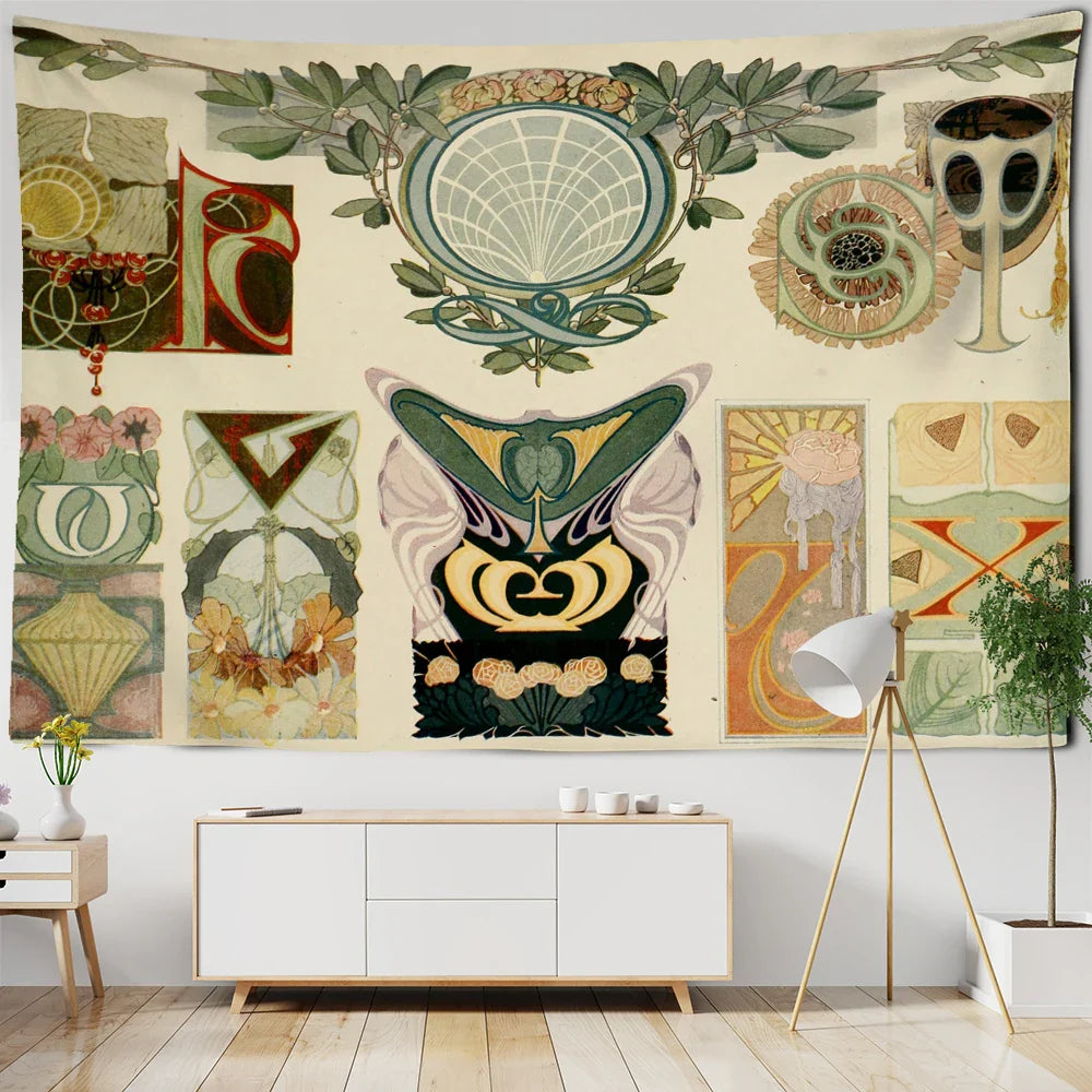 Afralia™ Cactus Moon Starry Sky Tapestry - Psychedelic Hippie Boho Wall Hanging