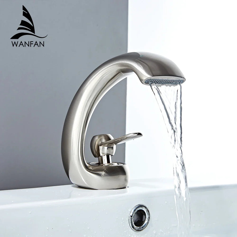 Afralia™ Gold Basin Faucet: Modern Brass Single Handle Mixer Tap for Bathroom