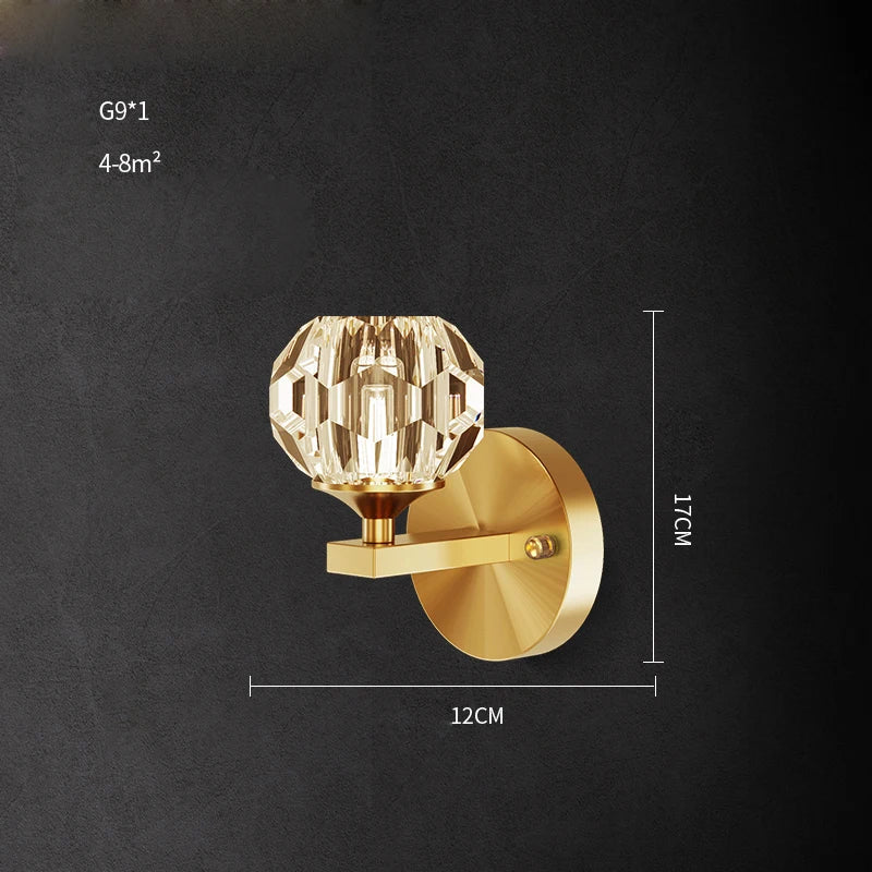Afralia™ Postmodern Crystal Stone Wall Sconce for Bedroom & Corridor