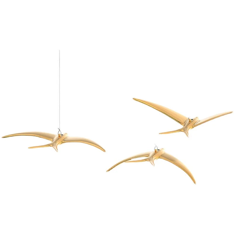 Afralia™ Swallow Golden Resin Bird Wall Hanging for Background Decoration