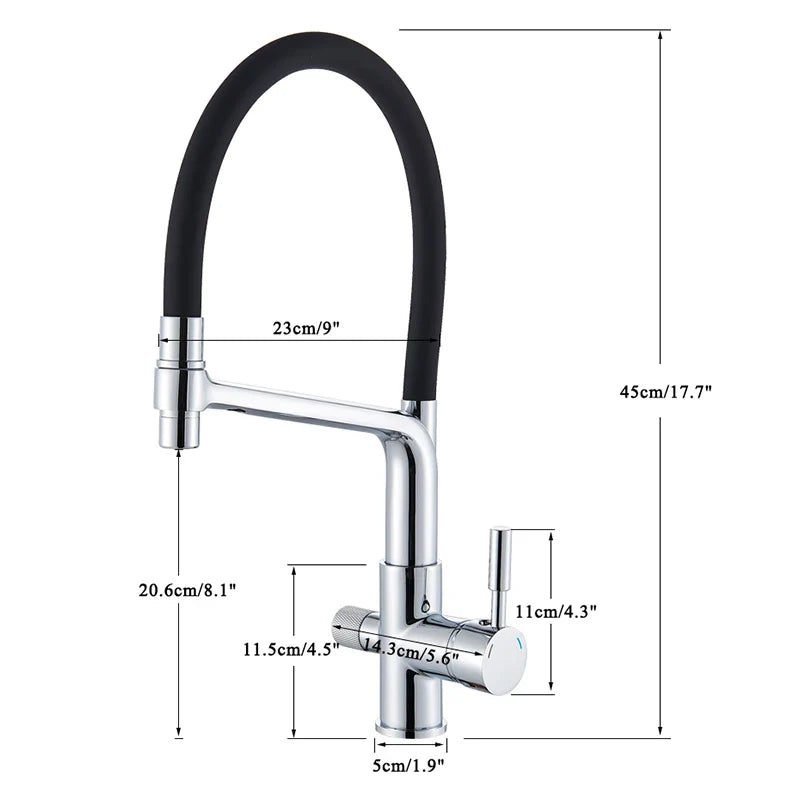Afralia™ Kitchen Faucet with Filtered Water, Dual Handle Hot Cold Mixer Taps