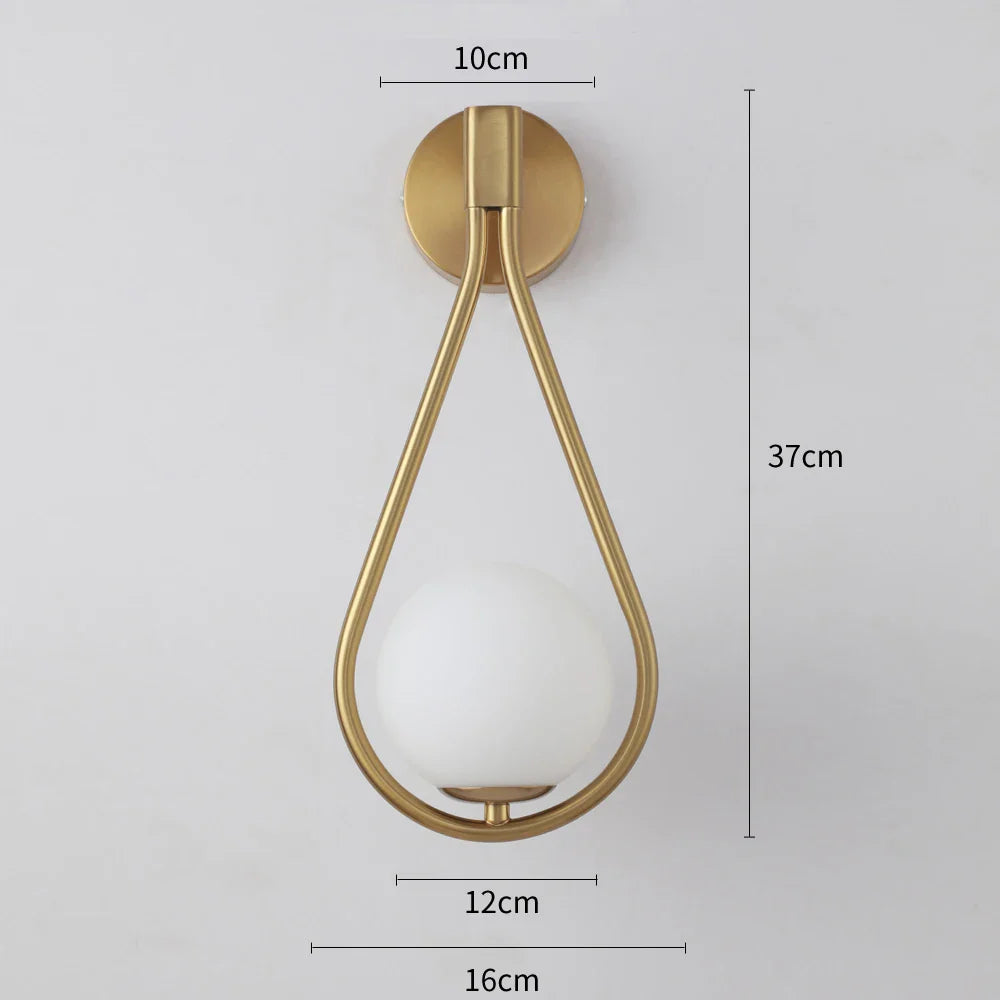 Afralia™ Modern LED Metal Glass Wall Lamp for Living Room Bedroom Decoration