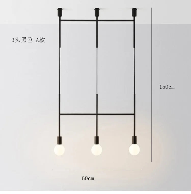 Afralia™ Black Rose Gold Long Tube Chandelier | Nordic Design for Cafe, Bar & Restaurant