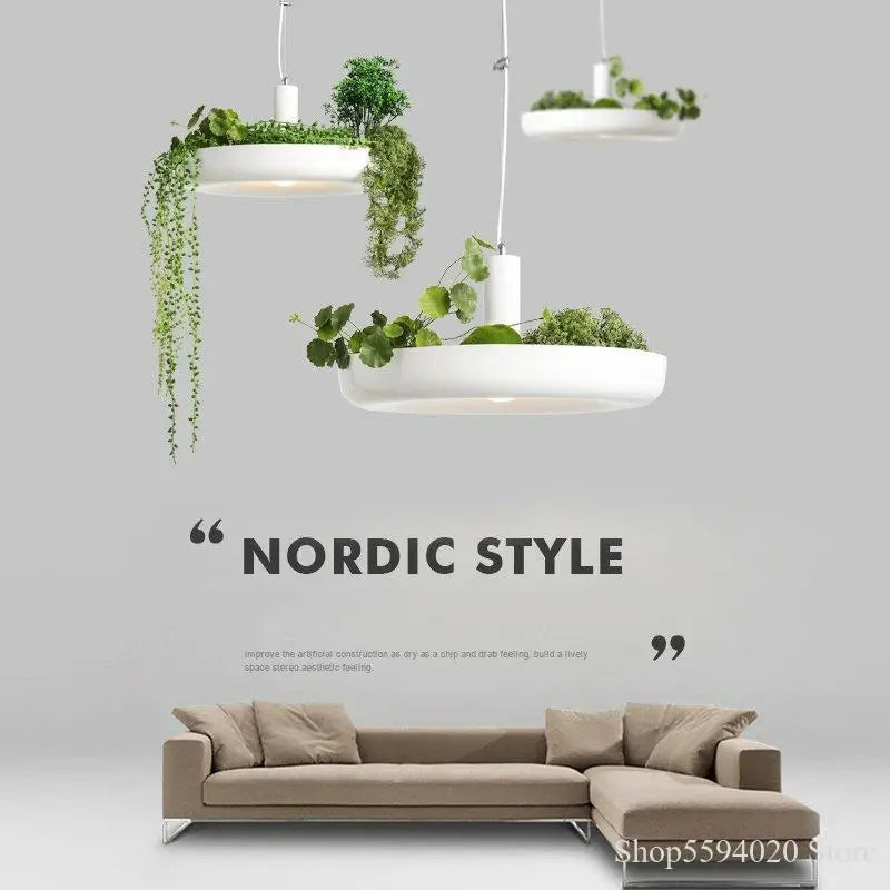 Afralia™ Plant Flower Pendant Lights Potted Flowers Pot Hanglamp LED Modern Fixtures