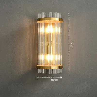 Afralia™ Art Deco LED Stainless Steel Crystal Wall Sconce, Bedroom Corridor Golden Black Wall Light