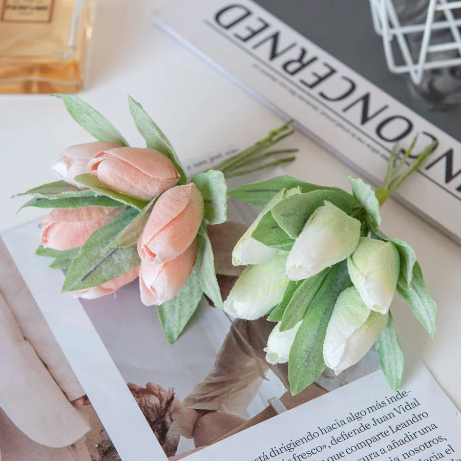 Afralia™ Silk Tulip Bouquet: Home Party & Wedding Decor Artificial Flowers Bouquet