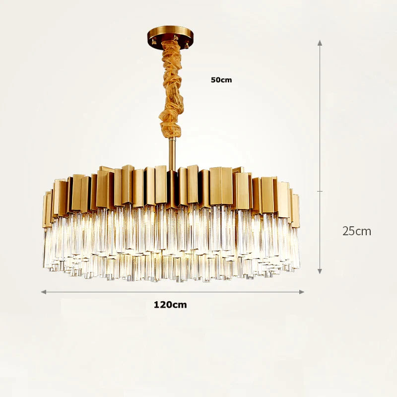 Afralia™ Golden Stainless Steel Crystal Chandelier for Elegant Foyer Lighting