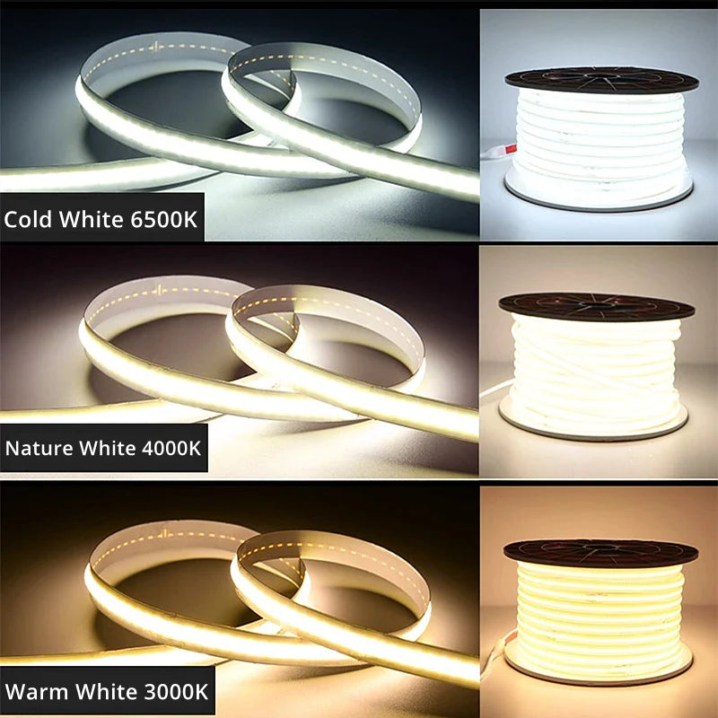 Afralia™ High Density COB LED Strip Light IP67 Waterproof Outdoor Tape Lighting