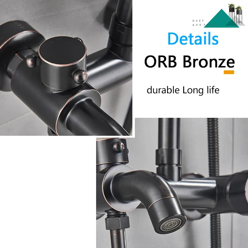 Afralia™ Luxury Brass Bath Shower Mixer Set with Rainfall Head and Handshower