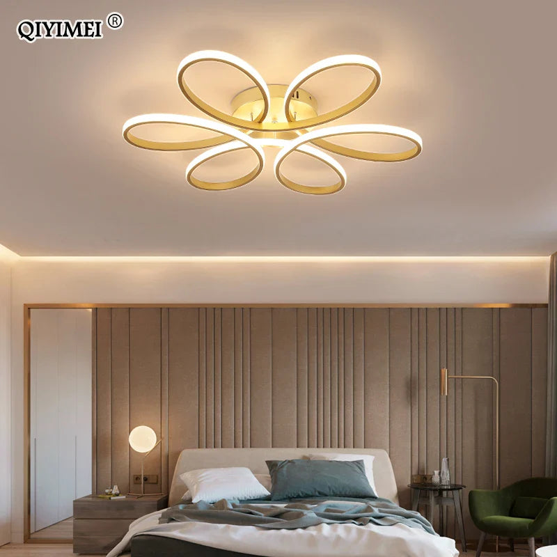 Afralia™ LED Ceiling Lights for Home Decor, White/Black Body, Living Room Bedroom Fixture