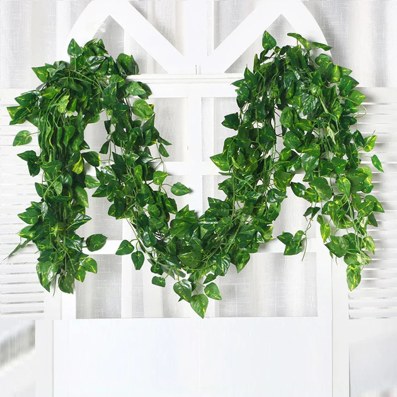 Afralia™ Green Silk Creeper Plant for Home Decor, Weddings, and Christmas